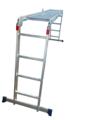 Лестница-трансформер шарнирная алюминиевая TARKO Т03404 с настилом