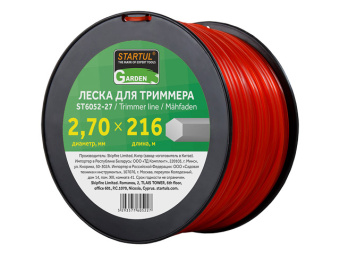 Леска для триммера 2,7 мм, шестигранник Startul Garden ST6052-27 (катушка 216 м)  купить в Минске, оптимальные цены.