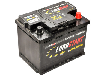 Аккумулятор 6СТ-60 EUROSTART Extra Power Обратная полярность пусковой ток 500А - №1