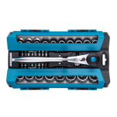 14144 Набор торцевых головок GROSS, трещотка 120 зуб, 36 пр, 1/2", CrV