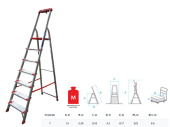 5150107 Лестница-стремянка алюм. проф. 150 см 7 ступ. 7,2кг NV500 Новая Высота (с лотком-органайзером, макс. нагрузка 225кг)