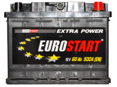 Аккумулятор 6СТ-60 EUROSTART Extra Power Обратная полярность пусковой ток 500А