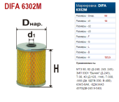 6302М Фильтр топливный (металл) (ЭФТ-75А, 240-1117030), ДИФА
