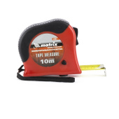 31061 Рулетка MATRIX Double fixation, 10 м х 25 мм, обрезиненный корпус, двойная плавная фиксация