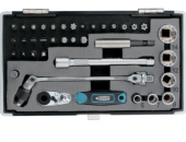 11625 Набор бит и головок торцевых GROSS, 1/4", карданный ключ, трещотка, адаптер, S2, 37 шт.
