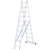 97910 Лестница СИБРТЕХ, 2х10 ступеней, алюминиевая, двухсекционная