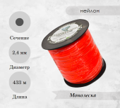 Леска для триммера 2,4 мм, круг 5LB (катушка 433 м) 