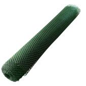 64545 Решетка заборная в рулоне RUSSIA, 2х25 м, ячейка 25х30 мм, пластиковая, зеленая