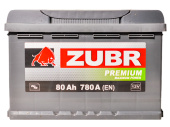 Аккумулятор 6СТ-80 ZUBR PREMIUM Обратная полярность пусковой ток 780А (АКБ)