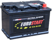 Аккумулятор 6СТ-75 EUROSTART Extra Power Обратная полярность пусковой ток 680А