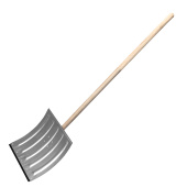 61680 Лопата для уборки снега стальная оцинкованная, СИБРТЕХ 420х370х1370 мм, деревянный черенок