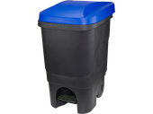 М2398 Контейнер для мусора 60л с педалью (синяя крышка) (IDEA)