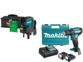 Нивелир лазерный MAKITA SK 106 GDZ в сумке + АКЦИЯ(дрель-шуруповерт) (проекция: крест, до 35 м, +/- 0.30 мм/м, резьба 1/4")