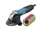 Машинка шлифовальная угловая MAKITA GA 5030 X3 в кор.+5 отрезных кругов