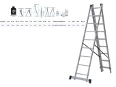 1230309 Лестница алюминиевая 3-х секционная NV1230 Новая Высота 3х9 ст