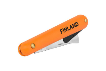1454 FINLAND Нож прививочный с язычком для отгиба коры и прямым лезвием из нержавеющей стали купить в Минске, низкие цены. - №1