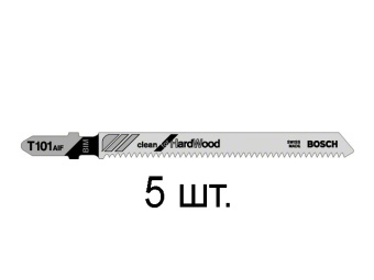 2608634897 Пилка лобзиковая по дереву/ламинату T101AIF (5 шт.) BOSCH (пропил прямой, тонкий, для точного реза, в т.ч. в твердой древисине) купить в Минске.
