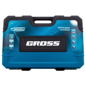 14157 Набор инструментов GROSS , 1/2", 3/8", 1/4", CrV, 120 зубьев, 216 предметов купить в Минске. - №3