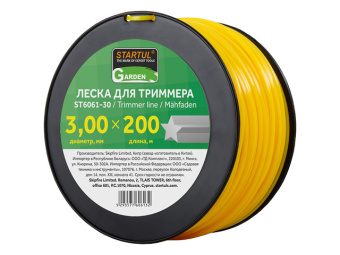 Леска для триммера 3,0 мм, звезда Startul Garden ST6061-30 (катушка 200 м) купить в Минске, оптимальные цены.