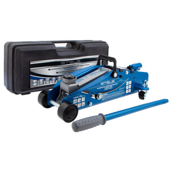 51132 Домкрат гидравлический подкатной STELS с фиксатором, 2,5т SAFETY PIN, 140-385 мм, в кейсе - №1