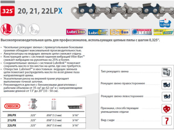 21LPX076E Цепь 50 см 20" 0.325" 1.5 мм 76 зв. 21LPX OREGON купить в Минске, оптимальные цены.