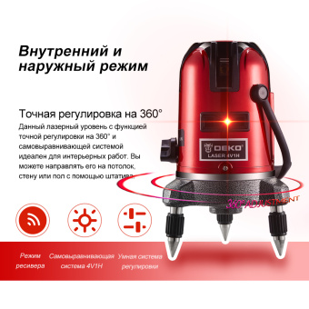 065-0201 Уровень лазерный самовыравнивающийся DEKO LL57 SET1 купить в Минске. - №1