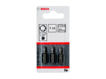 2607001607 Насадка с шестигр. хв. Т15 25мм BOSCH (3 шт) купить в Минске.