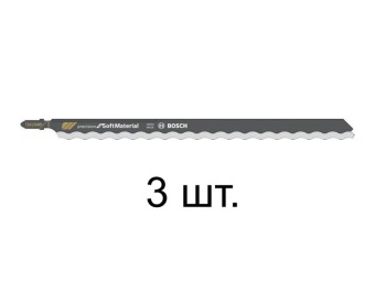 2608667396 Пилка лобзиковая по мягким материалам T1013AWP (3 шт.) BOSCH (пропил прямой, тонкий, точный угловой рез) купить в Минске.