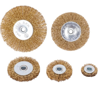 SB59051 Набор щеток для дрели со шпильками 5 предметов, латунированная витая проволока купить в Минске.