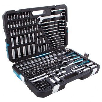 14157 Набор инструментов GROSS , 1/2", 3/8", 1/4", CrV, 120 зубьев, 216 предметов купить в Минске. - №1