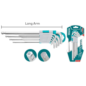 THT106291 Набор ключей шестигранных 1,5-10 мм длинных TOTAL (9 шт) купить в Минске.