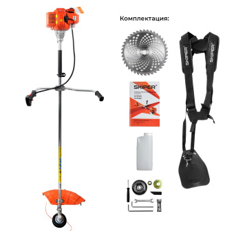 Мотокоса SKIPER GTP2401 (2.4 кВт, autocut25, диск 40Т, двуплечный ремень, лёгк. старт) купить в Минске, честные цены.