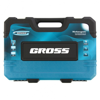 14148 Набор инструментов GROSS, 1/4", 1/2", CrV, 120 зубьев, 78 предметов купить в Минске. - №3