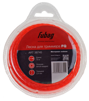 38745 Леска триммерная витой квадрат FUBAG FQ 2,4 мм, 15 м купить в Минске, оптимальные цены.