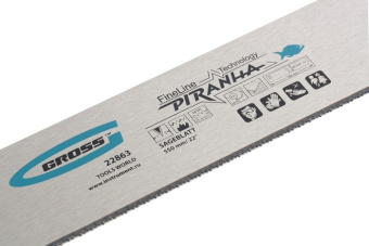 22863 Пильное полотно для прецизионного стусла GROSS "PIRANHA", 550 мм, зуб 2D, каленый зуб, 18 TPI купить в Минске. - №2