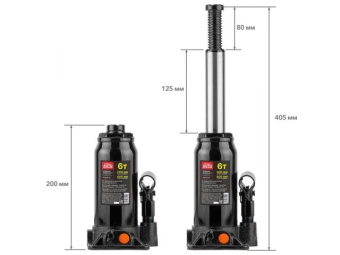 Домкрат гидравлический 6т бутылочный 200-405мм STARTUL AUTO (ST8019-06) (h min 200мм, h max 405мм) (ST8019-06) - №1