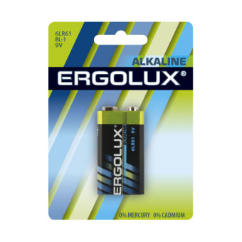 11753 Батарейка Ergolux Alkaline BL-1 6LR61 купить в Минске, низкие цены.