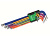 GAAL0918 Набор ключей шестигранных 1,5-10мм 9шт экстра-длин.с шар. цветные TOPTUL