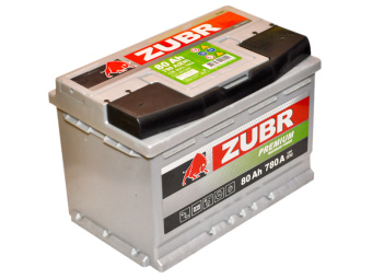Аккумулятор 80 Ah ZUBR PREMIUM Обратная полярность пусковой ток 780А - №1