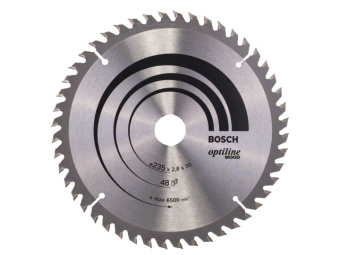 2608640727 Диск пильный 235х30/25 мм 48 зуб. по дереву OPTILINE WOOD BOSCH ( твердоспл. зуб) купить в Минске.