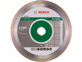 2608602636 Алмазный круг 200х25.4 мм по керамике сплошн. BEST FOR CERAMIC BOSCH ( сухая/мокрая резка) купить в Минске.