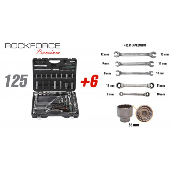 47740 RF-41251-5 PREMIUM Набор инструментов ROCK FORCE, 125+6 пр (6 граней) купить в Минске. - №2